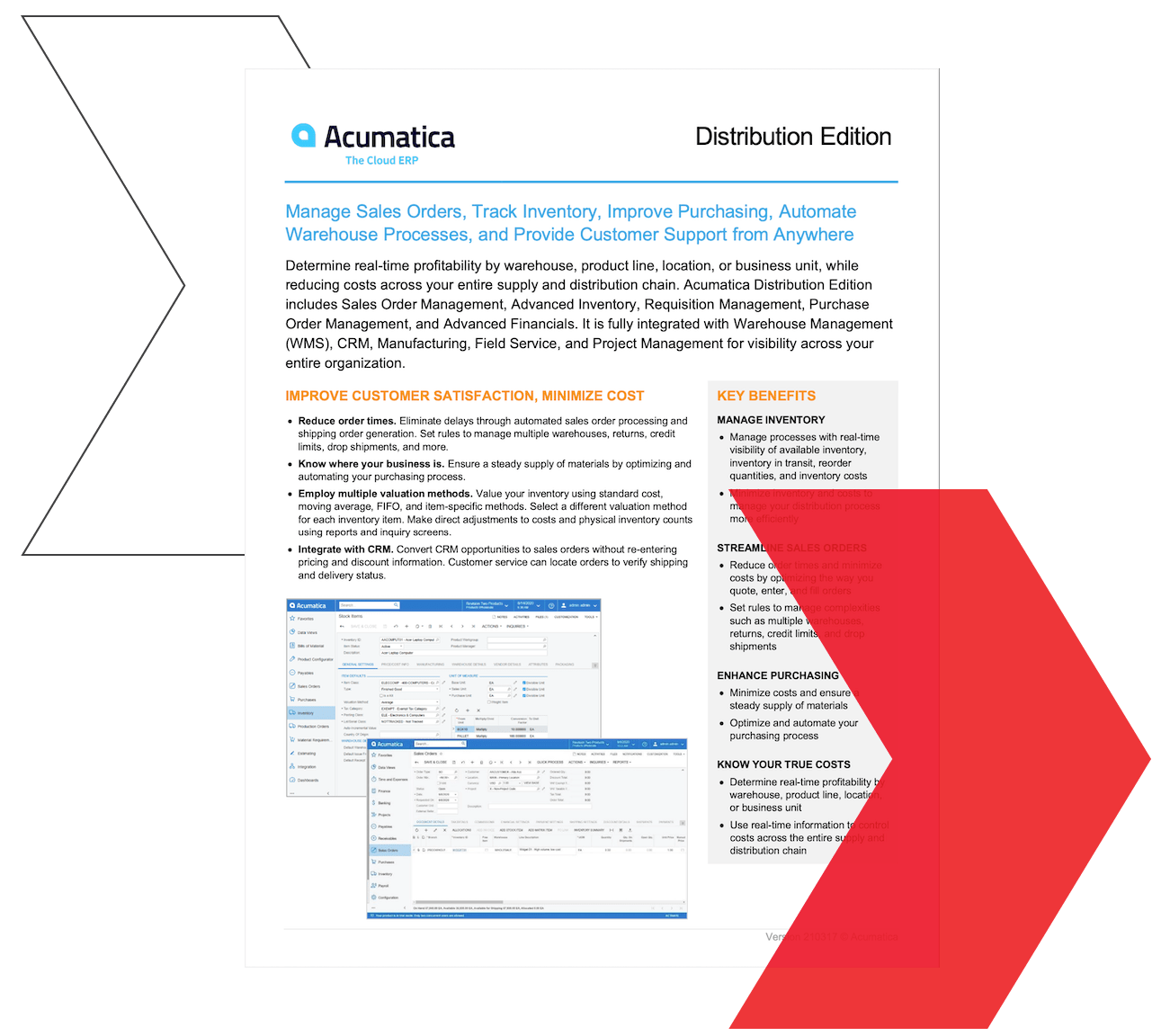 See information sheet on <span>Acumatica’s ERP software for distributors</span>